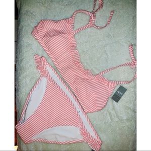 Aerie Pink And White Bikini